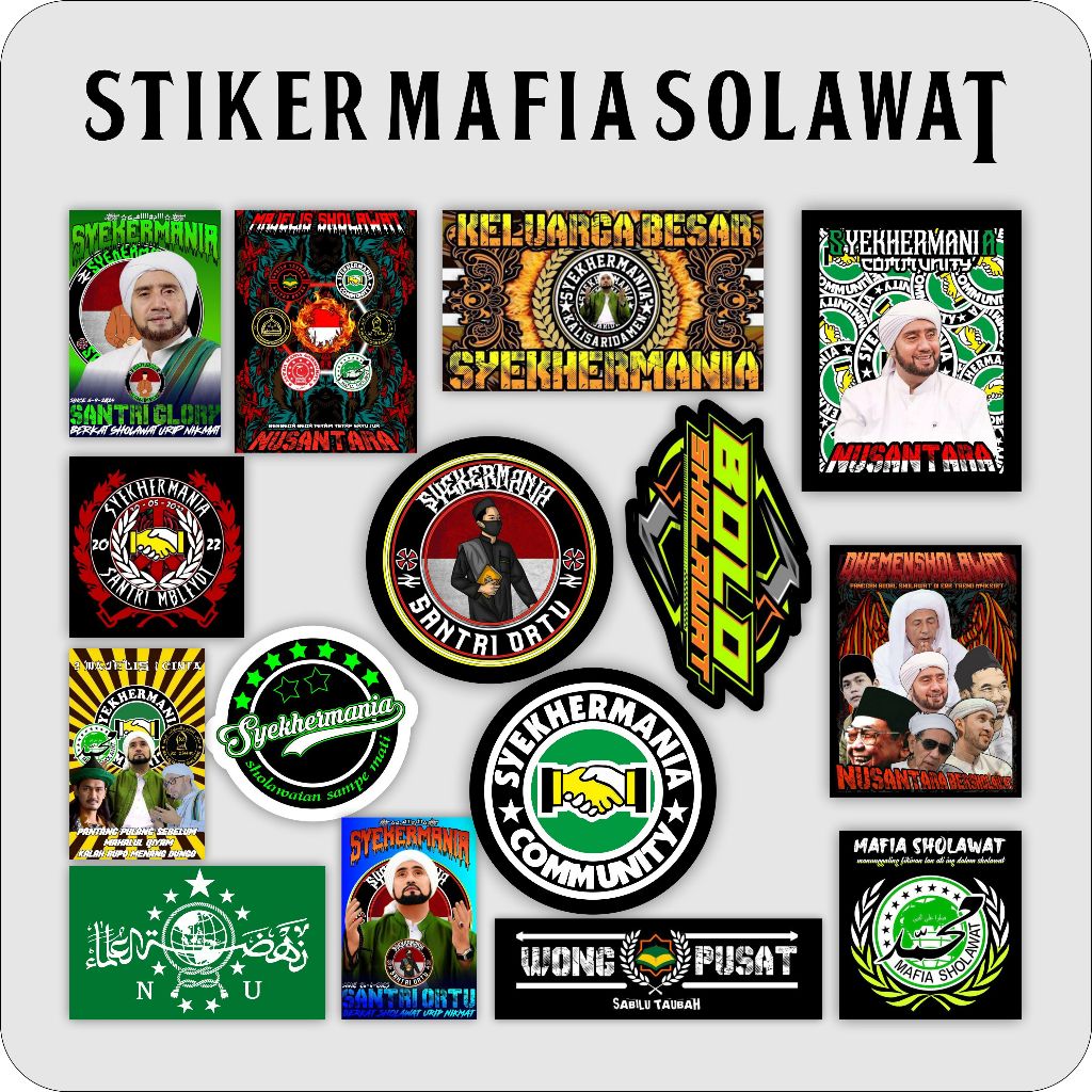 Stiker majelis sholawat isi 15 pcs kekinian Stiker sholawat/Sticker pengajian/Stiker NU Stiker