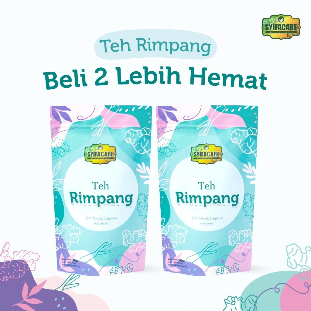 

Teh Rimpang Syifacare Paket 2 Pack Teh Celup Bahan Alami 100% Herbal Teh Rimpang Mengatasi radang sendi, melancarkan haid