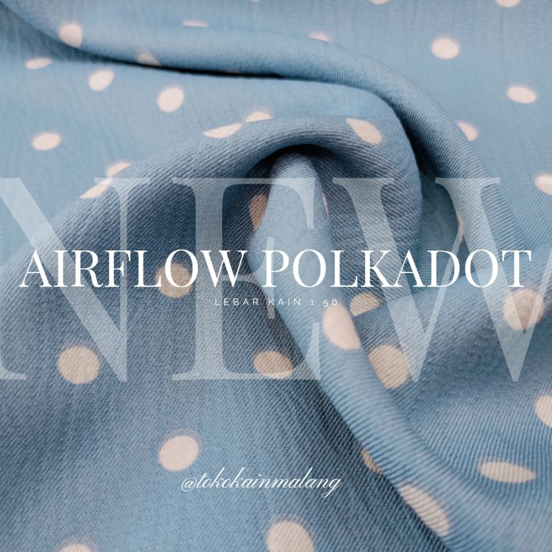 KAIN AIRFLOW | AIRFLOW MOTIF POLKA METERAN (HARGA PER 0.5 METER)