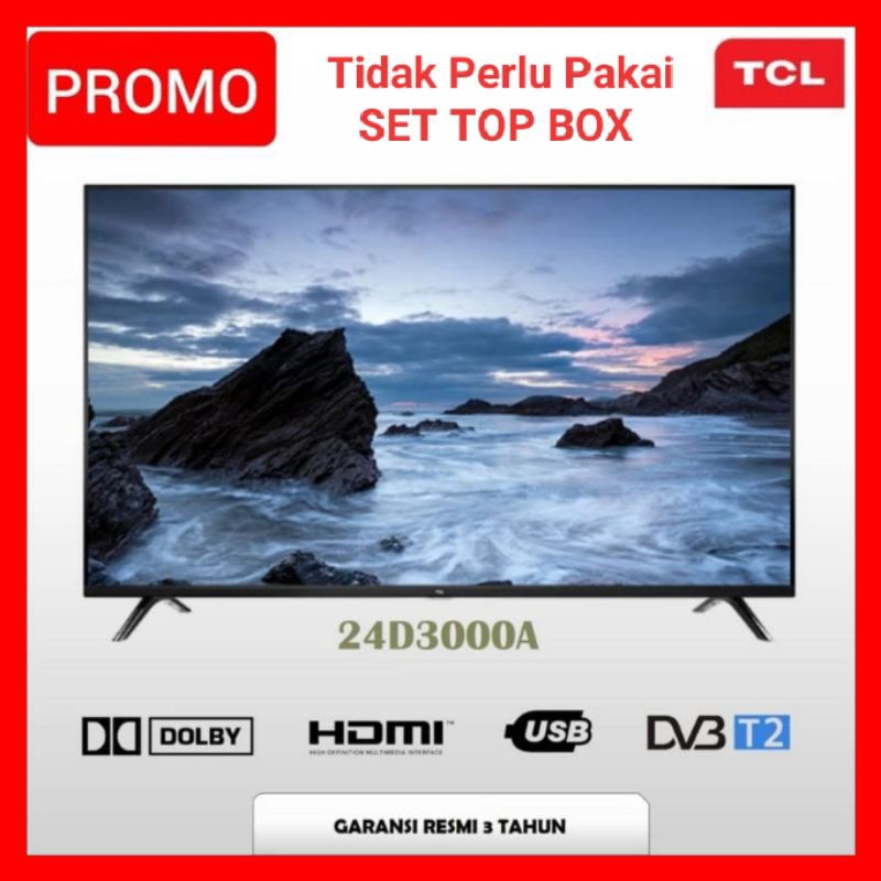 TV LED DIGITAL 24 INCH TCL 24D3000A ORIGINAL