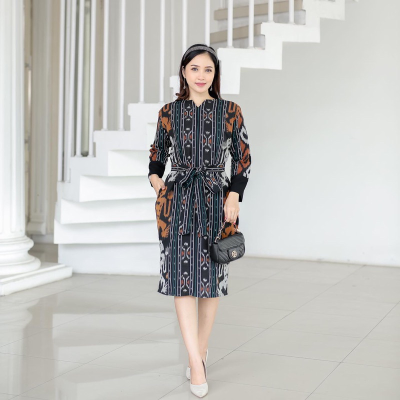 dress tenun blanket dress tenun dress kerja baju kantor wanita