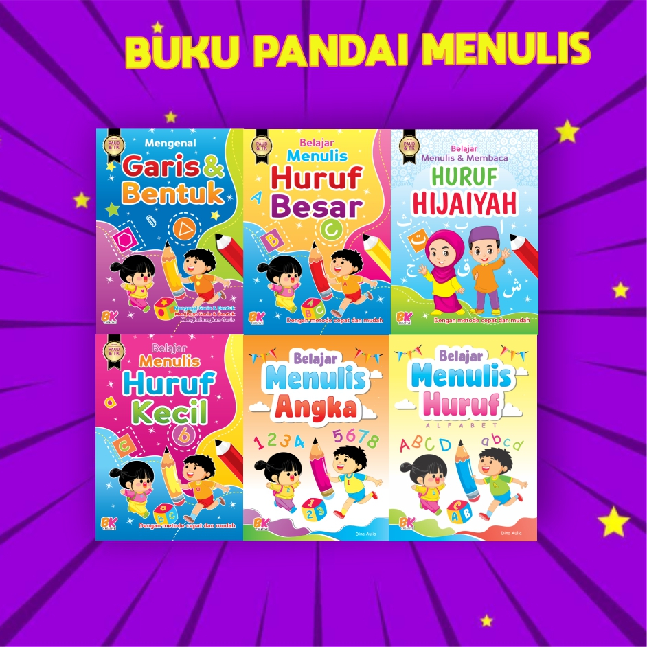 

Buku Menulis & Mengenal Angka Huruf Alfabet Huruf Hijaiyah Buku Belajar Anak Tracing Angka Huruf - BM05