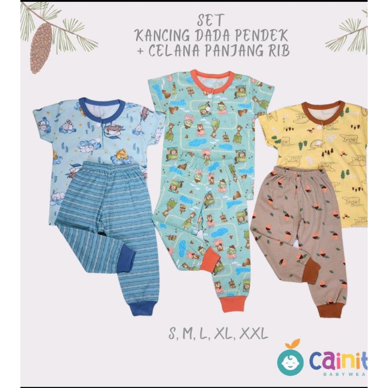 (3psg) CAINITO CPR - Setelan Lengan Pendek Celana Panjang
