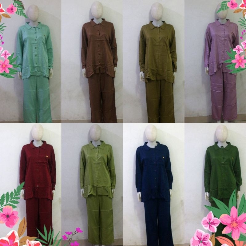 SETCEL KEMEJA RAYON TWILL PREMIUM | SETCEL WANITA | SETCEL KEMEJA | SETCEL RAYON | SETELAN RAYON | S
