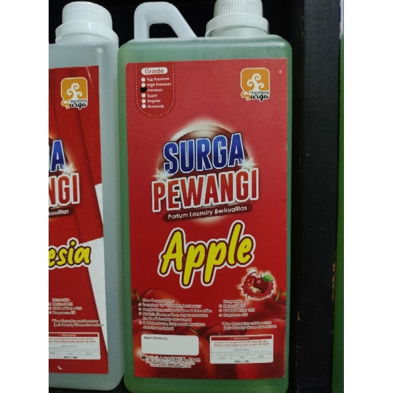 SURGA PEWANGI LAUNDRY Pewangi Pakaian/Parfum Laundry Premium 1 liter aroma APPLE