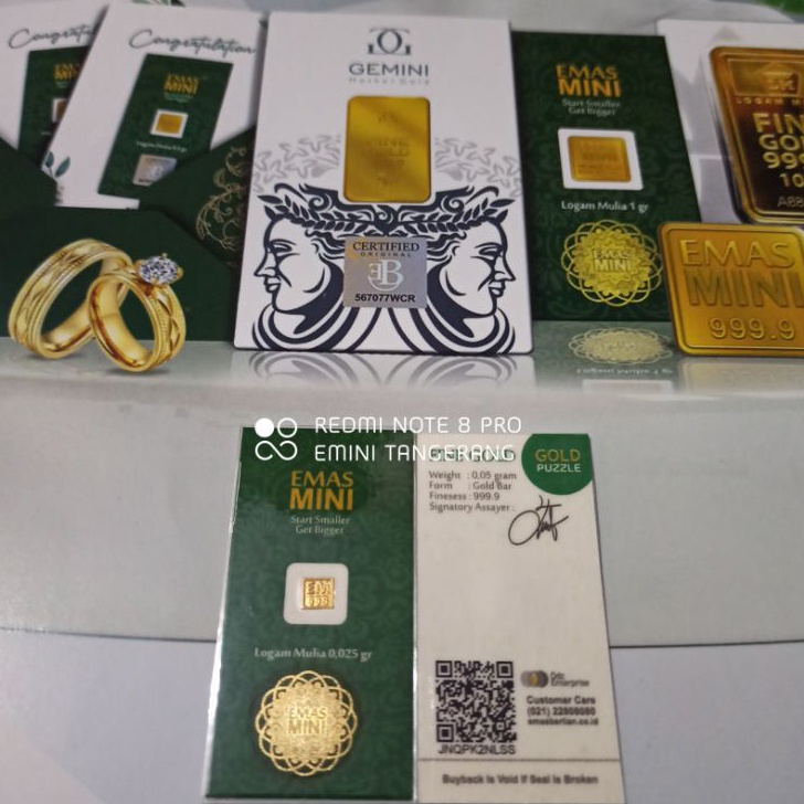 Emas Mini 25gr  Logam Mulia  Emas Murni  Emas Batangan 24K  Kwitansi Harga Termurah