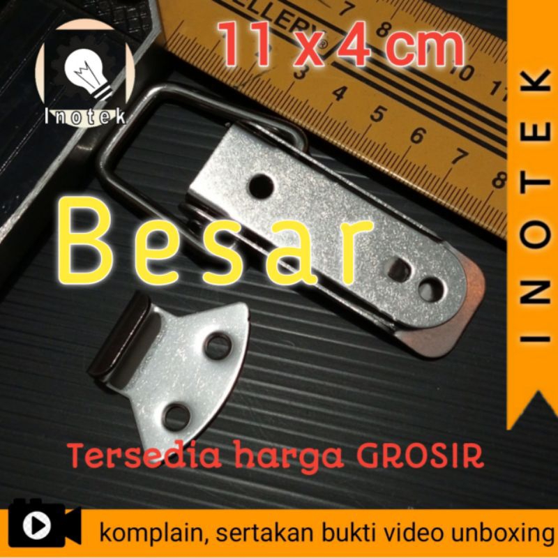 clamp Klem 11 x 4 cm pengunci koper kotak boks box Stainless steel 201 sedang besar toolbox toggle c