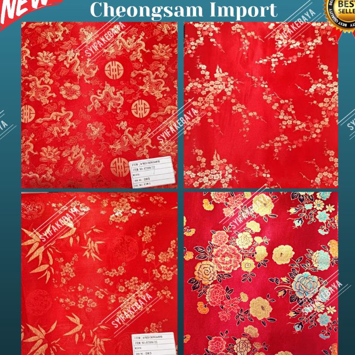 Seller Bahan Cheongsam Kain Cheongsam Satin Chongsam Congsam Kain Imlek Cina Ceongsam Motif Tearu