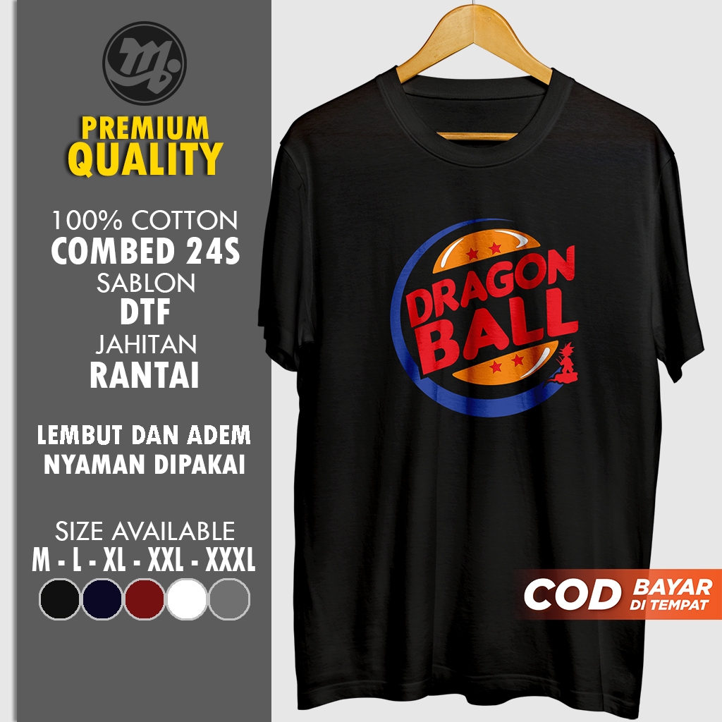 Baju Kaos Pria Cowok Distro Parodi Plesetan Kata Merk Brand Dragon Ball BK Jumbo Premium Branded Dew