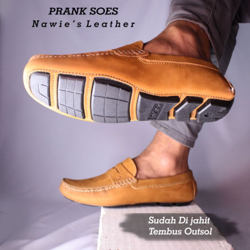 [NAWIES LEATHER] Sepatu Kerja Sepatu Santai Kulit Nawies Sepatu Casual Slip On Sepatu Loafers Pria