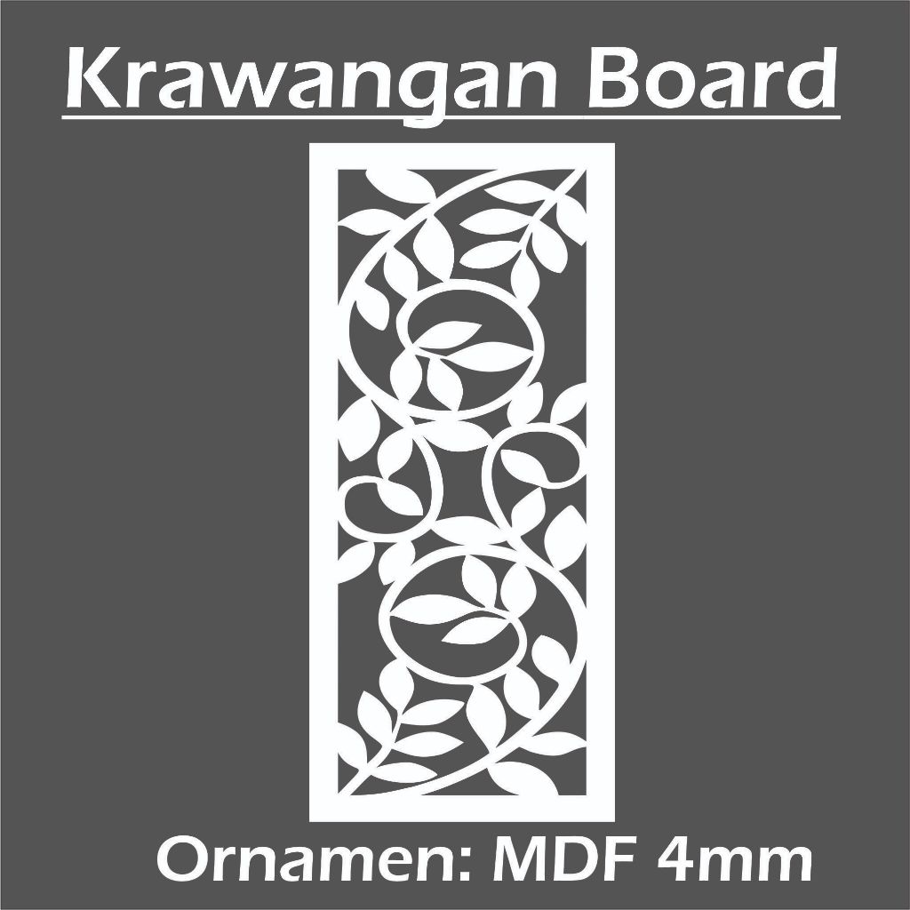 TERMURAH PAJANGAN DINDING KRAWANGAN MOTIF DAUN ABSTRAK 80 X 36 CM M-019