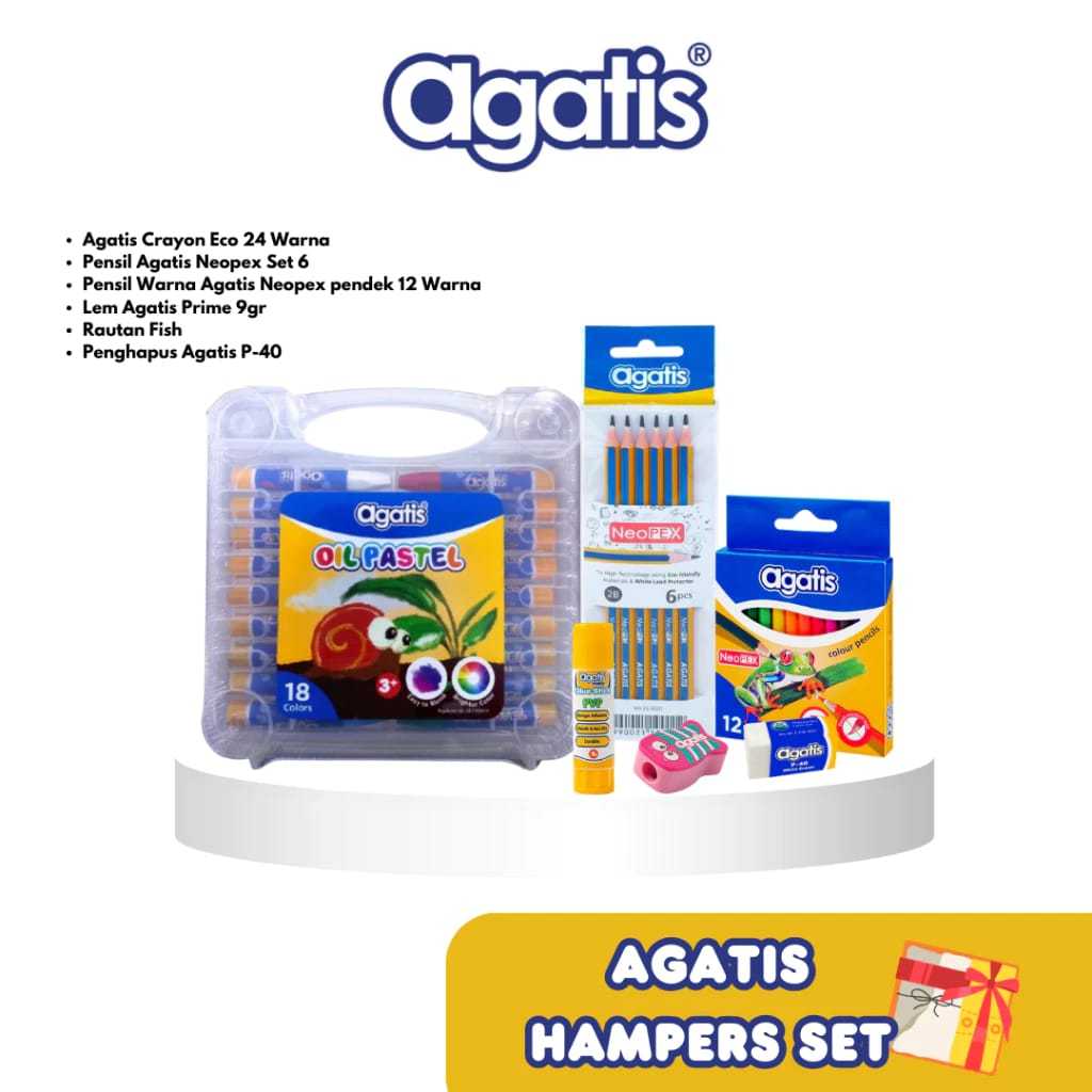 

PAKET ALAT TULIS DAN GAMBAR AGATIS FREE GIFT BOX + TEMPAT PENSIL