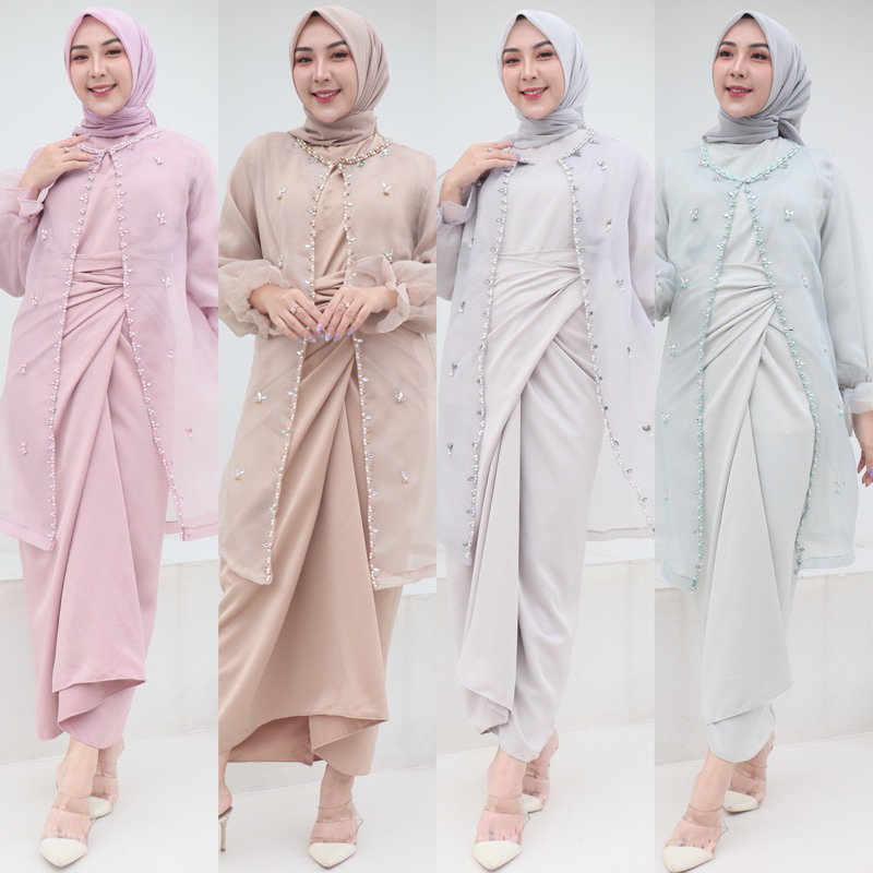 AZURA SET KAFTAN ORGANZA | KAFTAN ORGANZA | BAJU KONDANGAN | SET KAFTAN