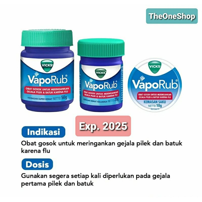 VICKS VAPORUB Balsem 10gr / 25gr / 50gr / Balsem Anak Vicks Vaporub