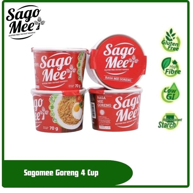 

SAGO MEE PAKET MIE GORENG 4 CUP SAGOMEE MIE INSTAN ENAK SEHAT GLUTEN FREE