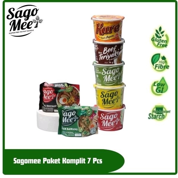 

MIE INSTAN SAGOMEE PAKET KOMPLIT 5 CUP & 2 PACK NON MSG GLUTEN FREE NOODLE