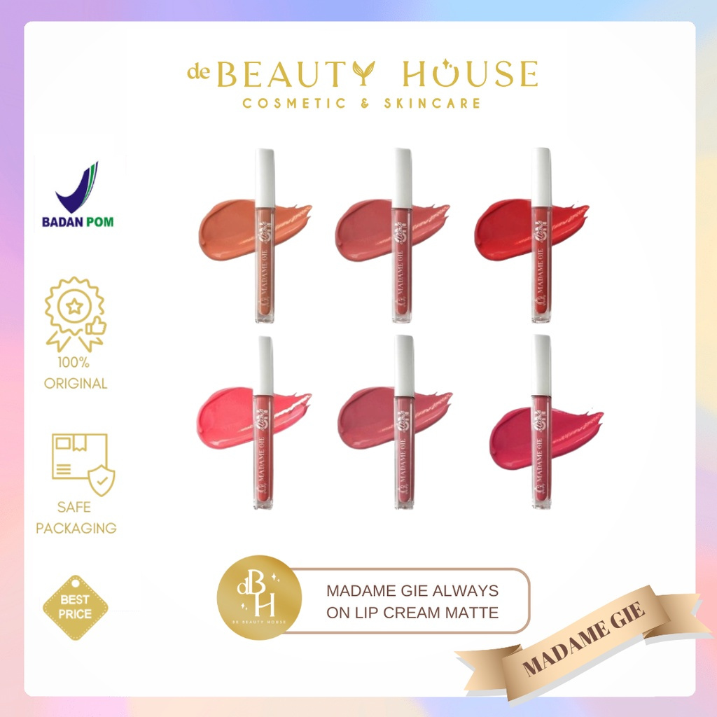 MADAME GIE Always On Lip Cream MATTE / Madam Lipcream / Lipstik