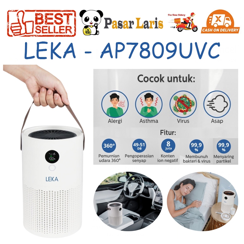 LEKA AP7809 Portable Air Purifier Rechargeable HEPA13 Filter Anion AP 7809 UVC