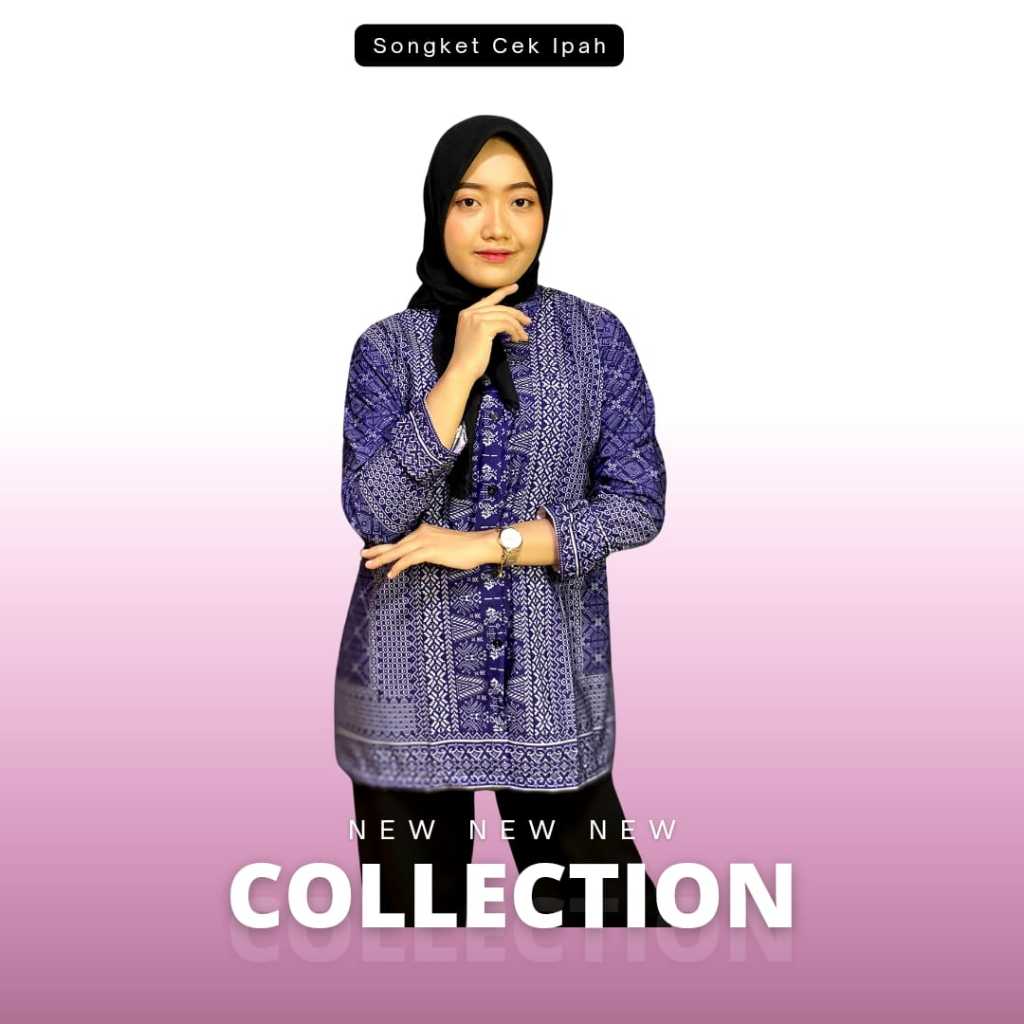 Yoko Songket - Baju Batik Atasan Wanita MotIf Jumputan Model E Khas Palembang Termurah Terlaris