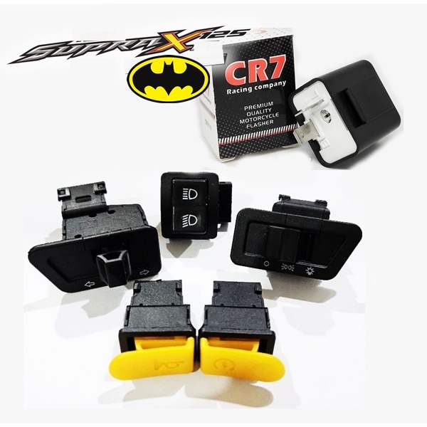 Saklar Set  Motor supra x 125 karabu 125 R / Supra X 125 Batman + Flasher Sein Sen Relay Sign LED