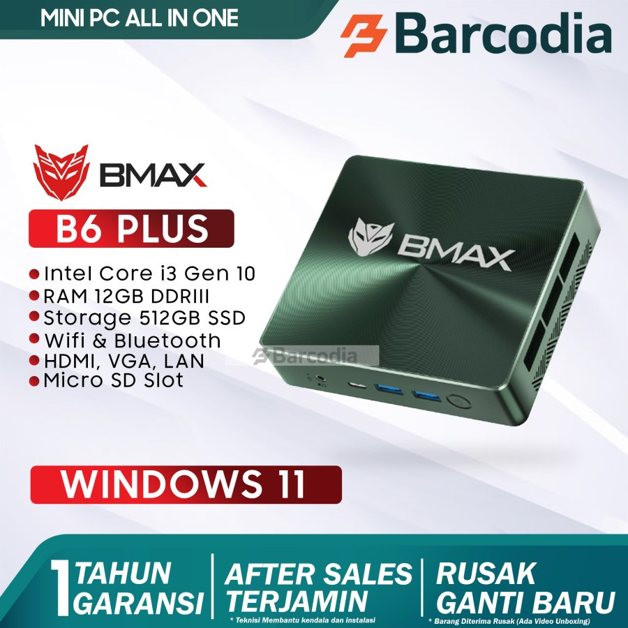 BARCODIA Mini PC BMAX B6 Intel Core i3/i5 Window 11 Pro