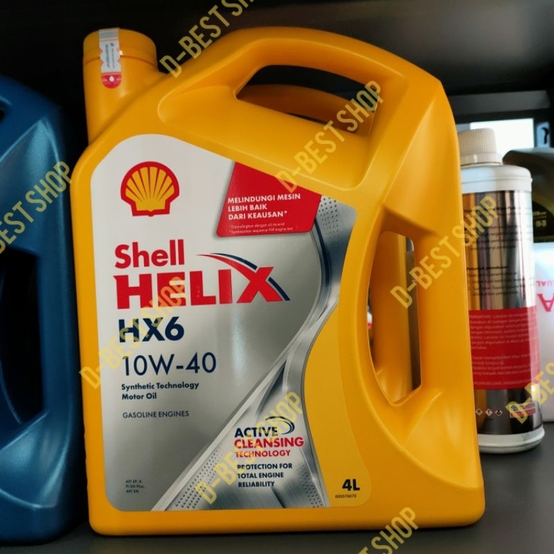 oli mobil bensin shell HX6 10w/40  - 4 liter
