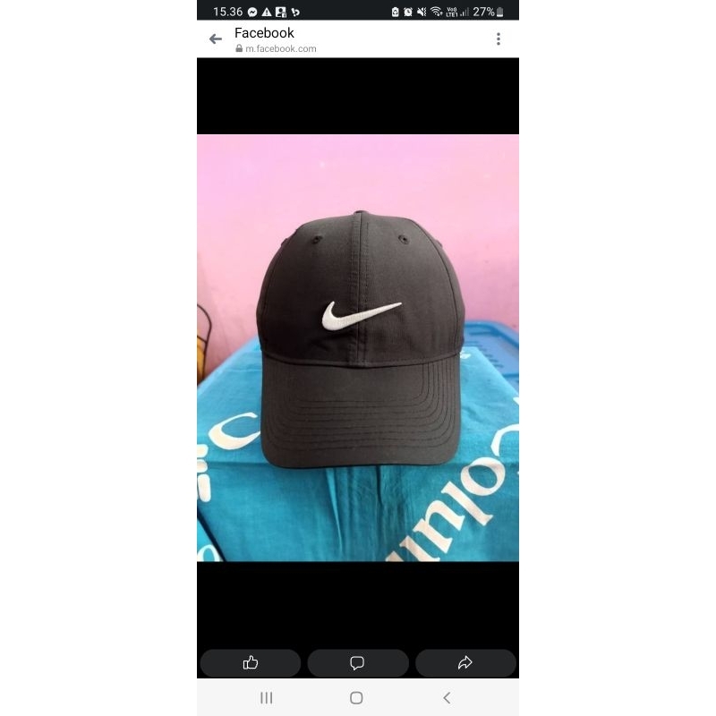 Topi Nike Original Logo Centang Hitam