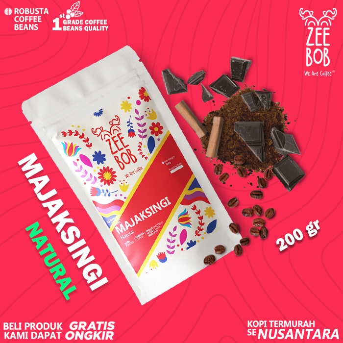 

ZEEBOB Coffee Kopi Robusta Majaksingi Natural 200g