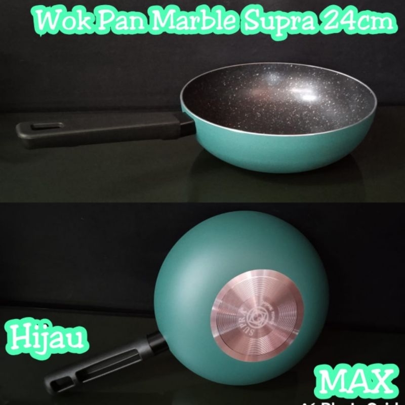Wok Pan marble Supra 24cm Wok Pan Premium Supra 24cm Hijau