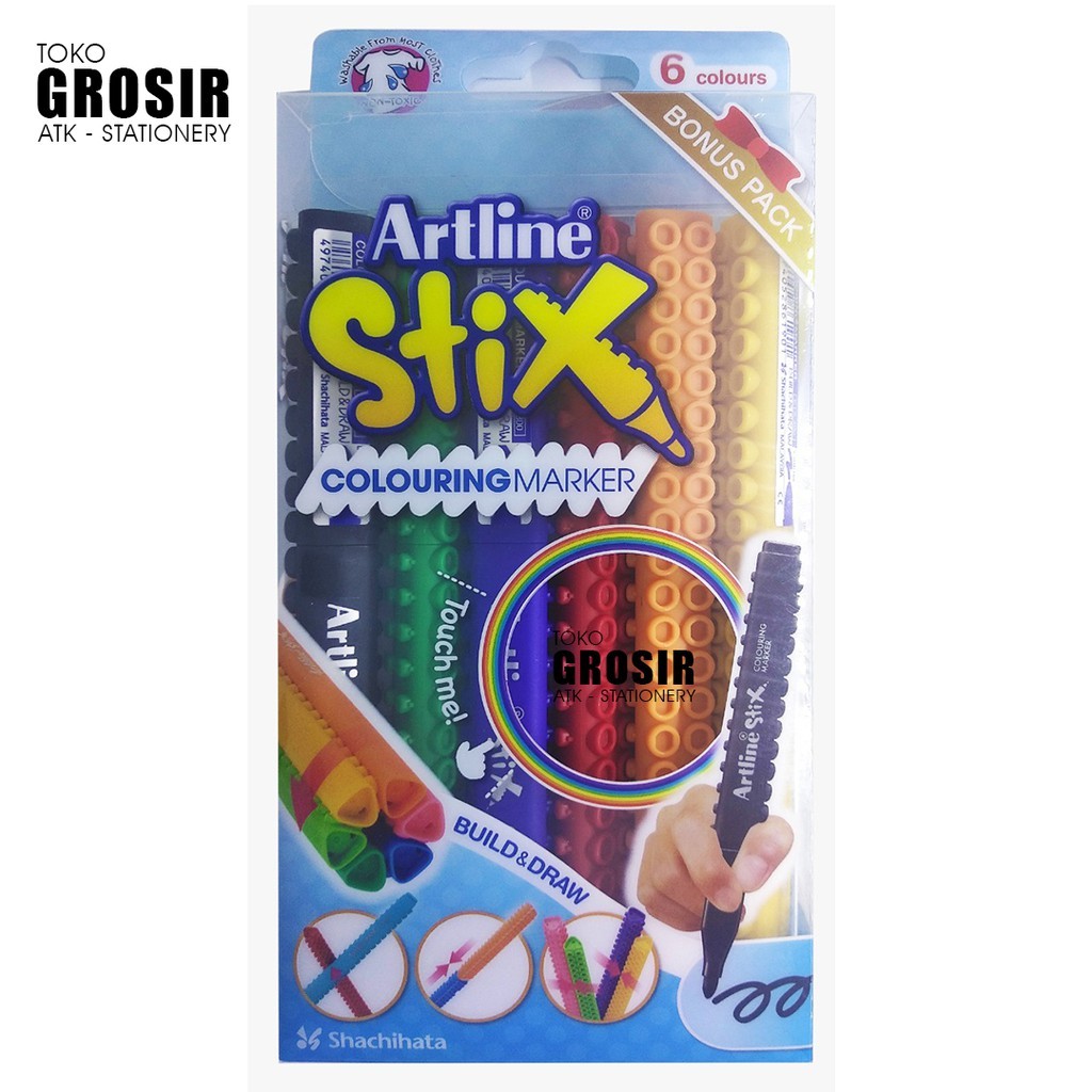 

GROSIR Spidol Mewarnai Artline Stix SET 6 WARNA ETX-300/6