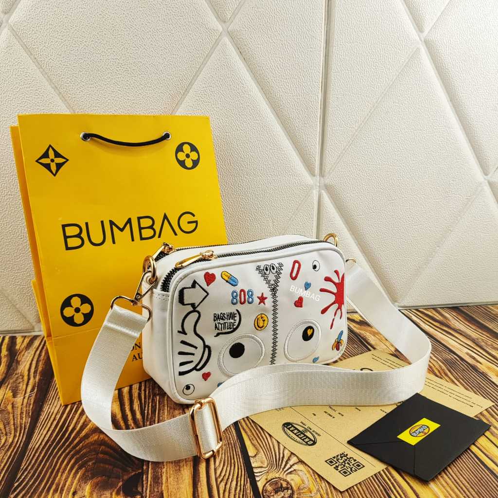 BUMBAG - TAS HOLOGRAM EYE BAG VIRAL BANGKOK - TAS SELEMPANG MATA2 HOLOGRAM KODE SY100 + INCLUDE TALI