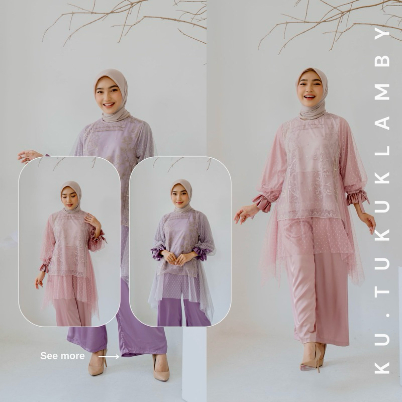 READY - KEMALA ONESET BAJU + CELANA - Oneset Brukat Tile - ku.tukuklamby