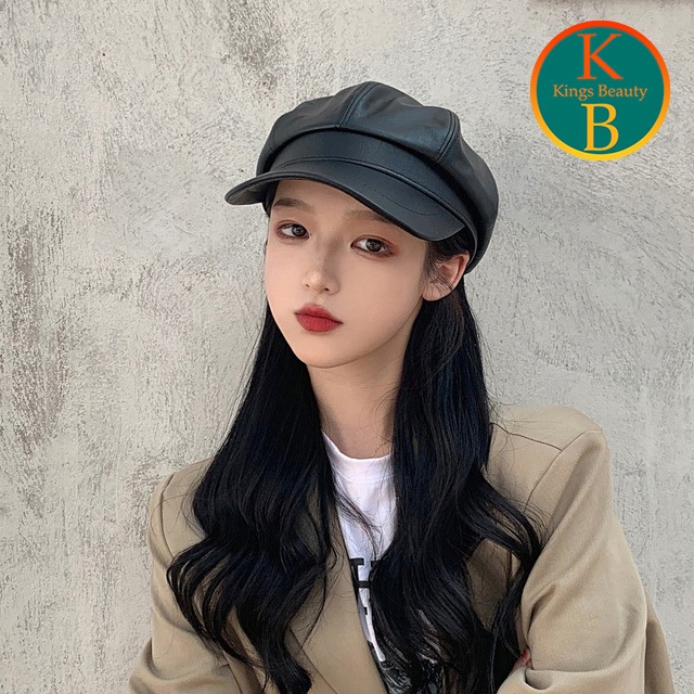 Topi Baret Korea Premium / Topi Kulit / Leather Hat / Baret Hat