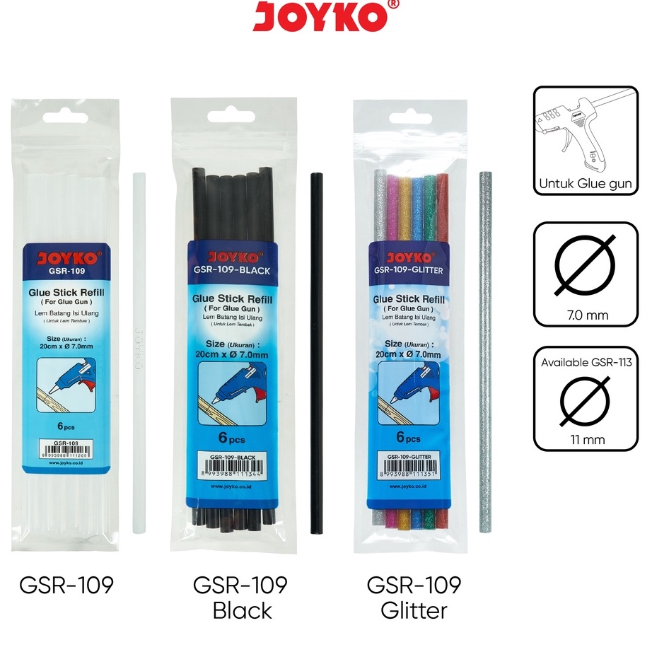 

Model Terkini Glue Stick Refill Lem Bakar Isi Lem Tembak Joyko GSR 6 PCS
