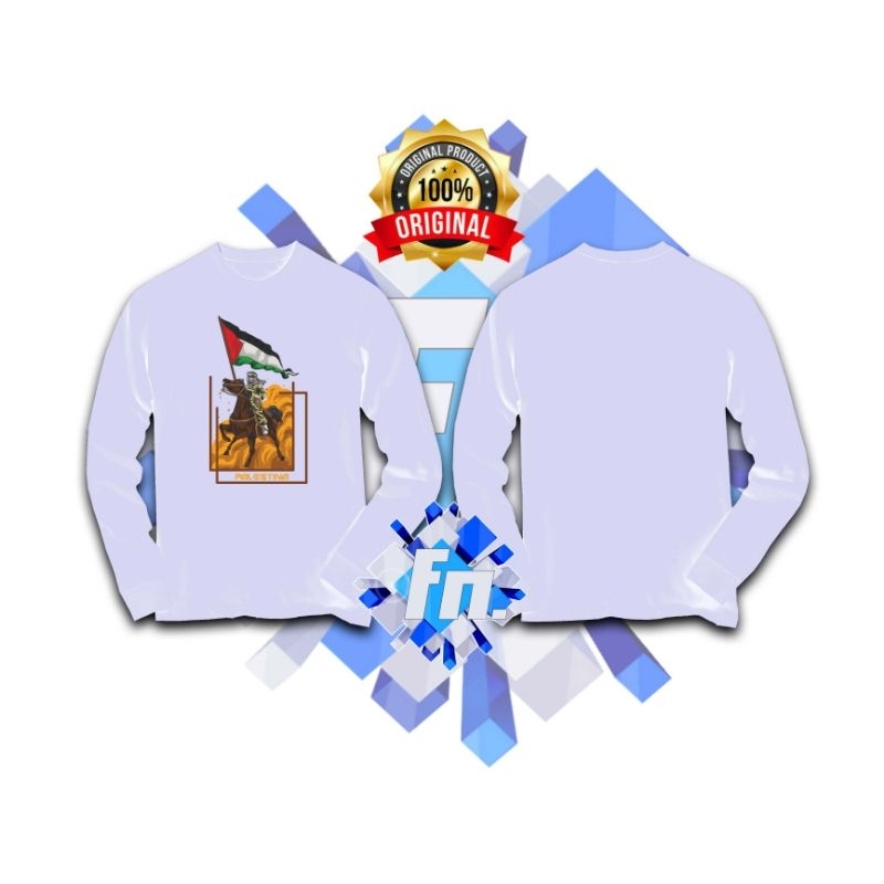 KAOS LENGAN PANJANG SAVE PALESTINA BERKUDA GAMBAR TERBARU