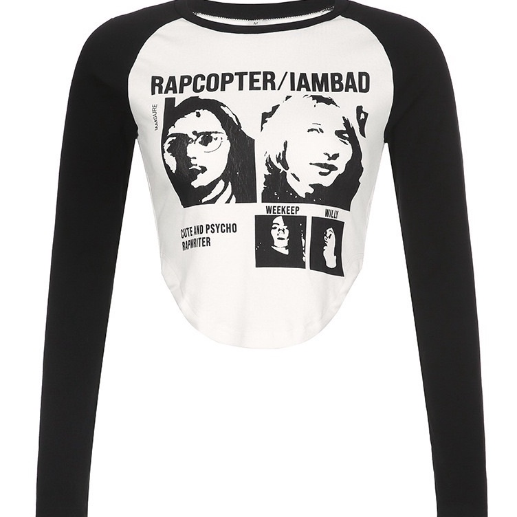 Super Hits TrxFf4F9 Stiego Rapcoter Iambad crop top lengan panjangkaos lengan panjang wanita kekinia