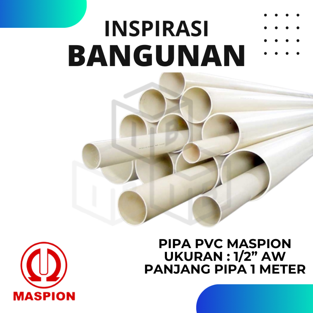 PIPA PVC MASPION AW 1/2" PIPA PARALON PRALON 1/2 INCH / PIPA AIR / PIPA PVC 1 METER