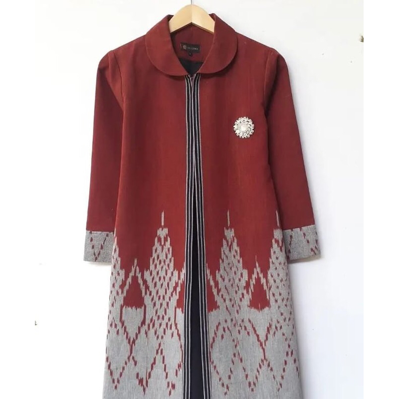 TENUN_GAYA Outer tenun wanita modern atasan wanita baju tenun jepara fashion wanita blazer tenun Out