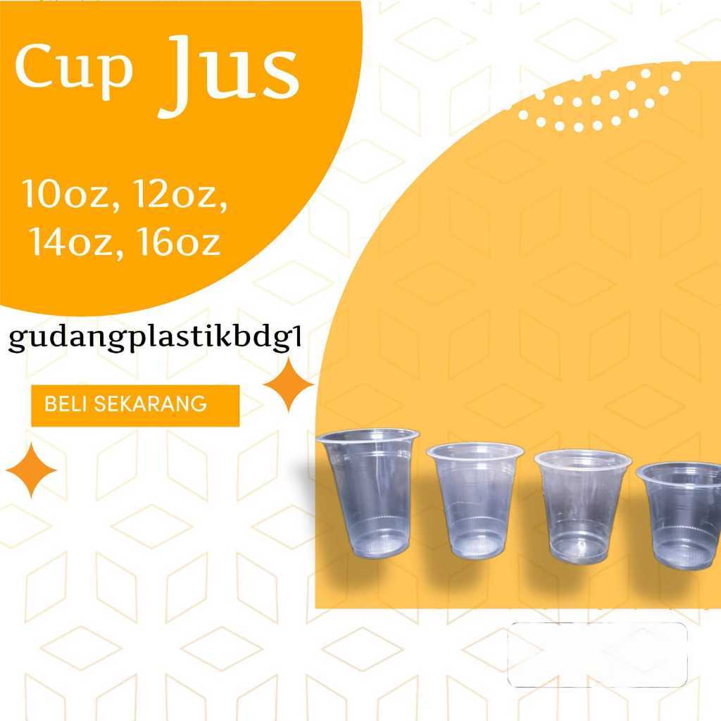 Cup Gelas plastik cup oz 12 14 Oz 16 oz Oval datar + Tutup Lid Anti Tumpah / Gelas Cup 12oz 14oz 16o