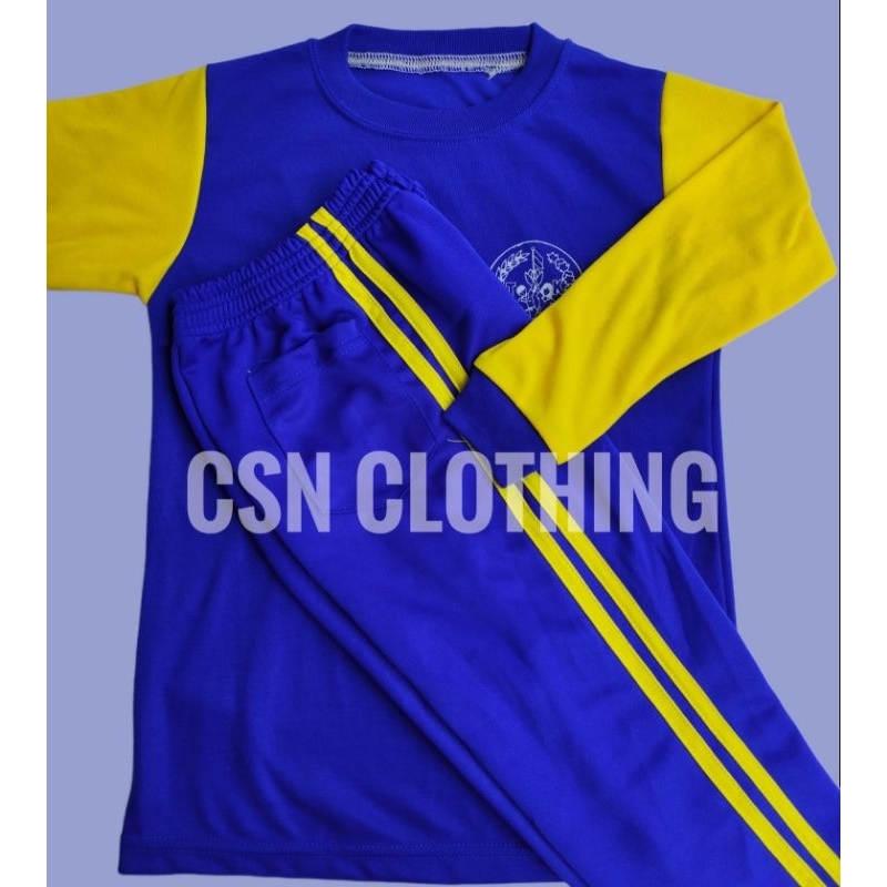 seragam olahraga tk & paud warna kuning biru benhur | kaos olahraga tk paud | stelan olahraga