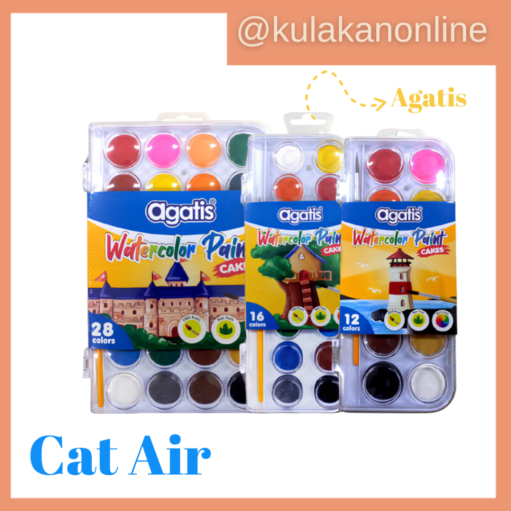 

Agatis Eco Watercolor Paint Cake / Cat Air 16 Warna