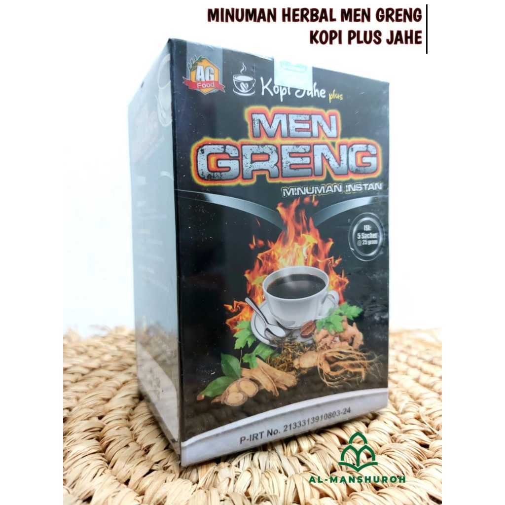Kopi Jahe Plus MEN GRENG isi 5 Sachet | Kopi Herbal Hangat, Segar, Sehat, dan Kuat