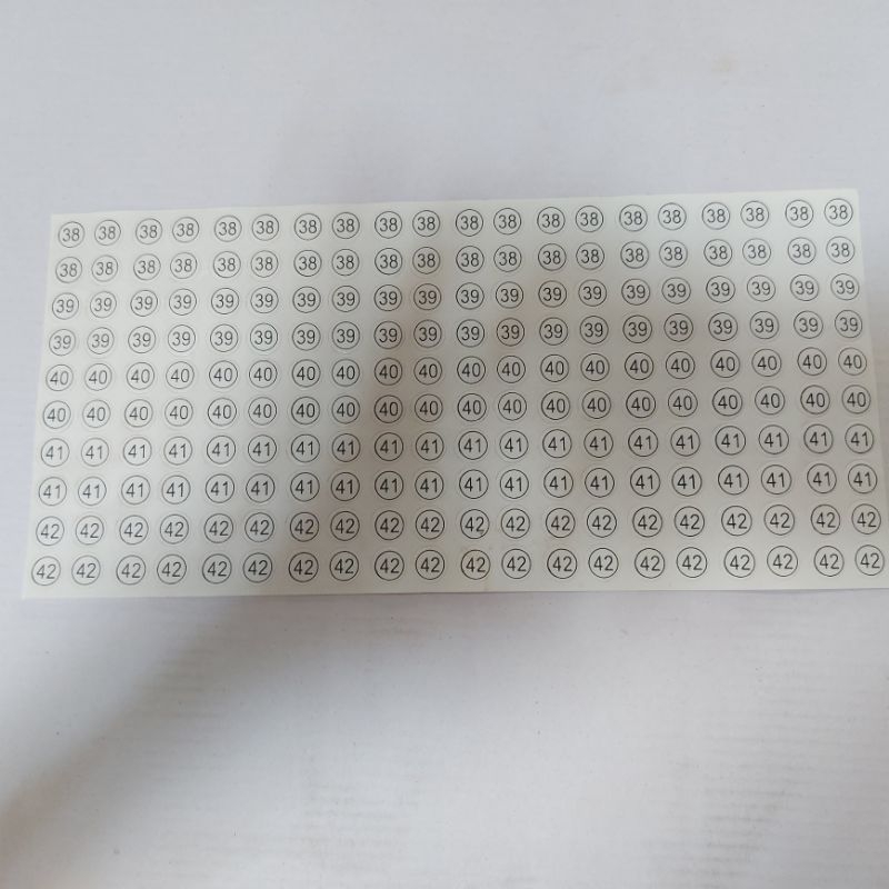 

Stiker Label Sticker Size bulat 38-42