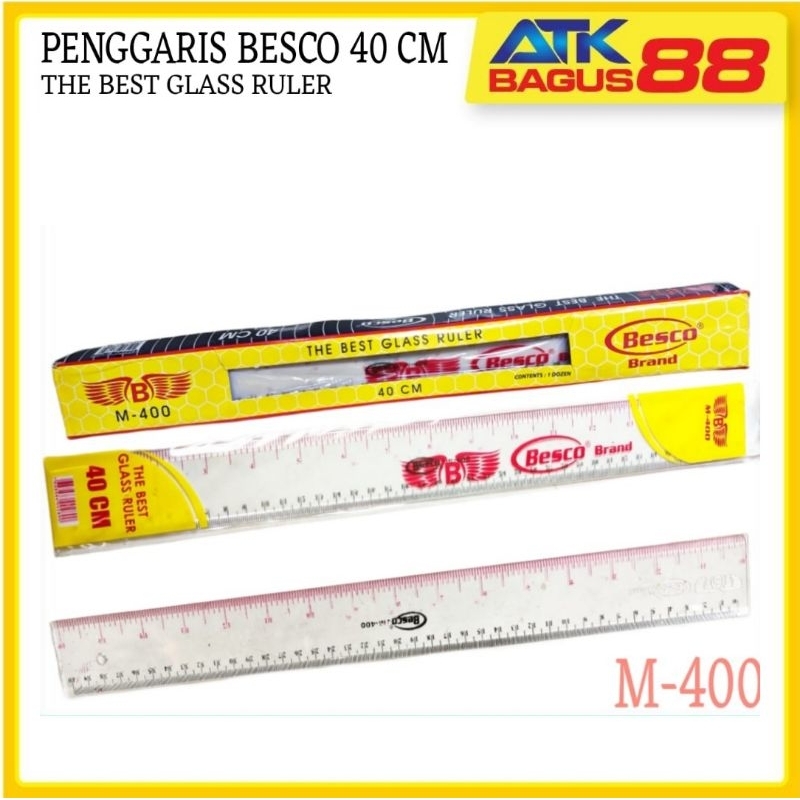 

Penggaris 40 Cm/Penggaris BescoM-400/Penggarisan/Glass Ruler