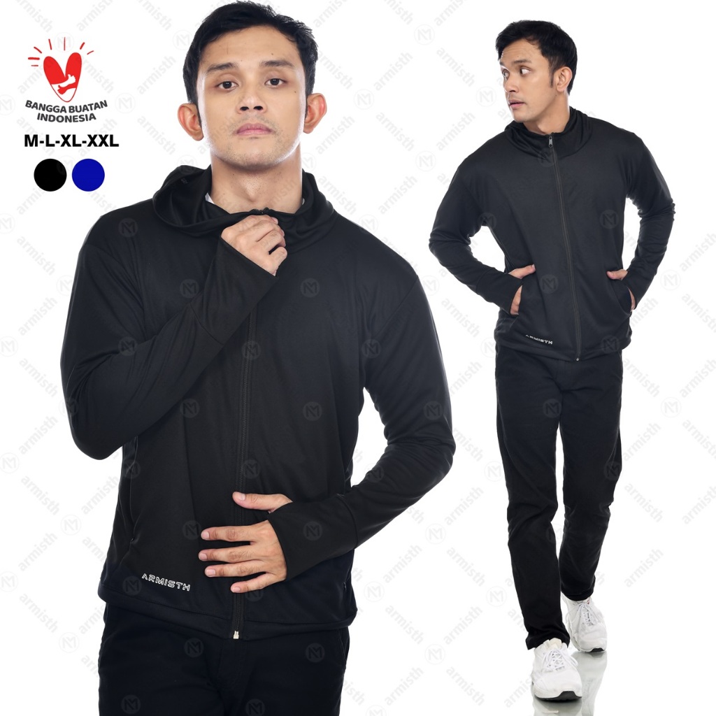 Armisth - Jaket Olahraga Pria Dryfit Premium Gustin Jacket Gym dan Lari