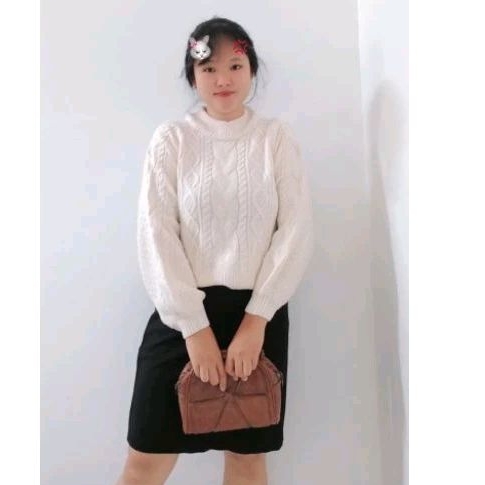 [pengiriman instan khusus des] INGNI JAPAN RAJUT LENGAN BALON BW