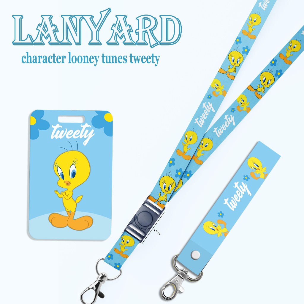 

STRAP LANYARD CARD HOLDER Looney Tunes Tweety Gantungan Kunci, Handphone, ID Card