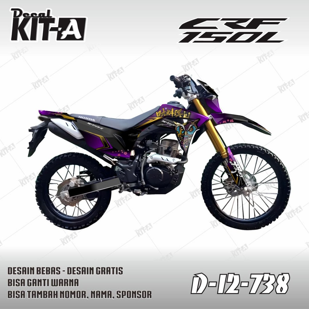 Decal CRF 150 L MOTIF HELM JPX BURUNG HANTU D-I2-519 I2-738