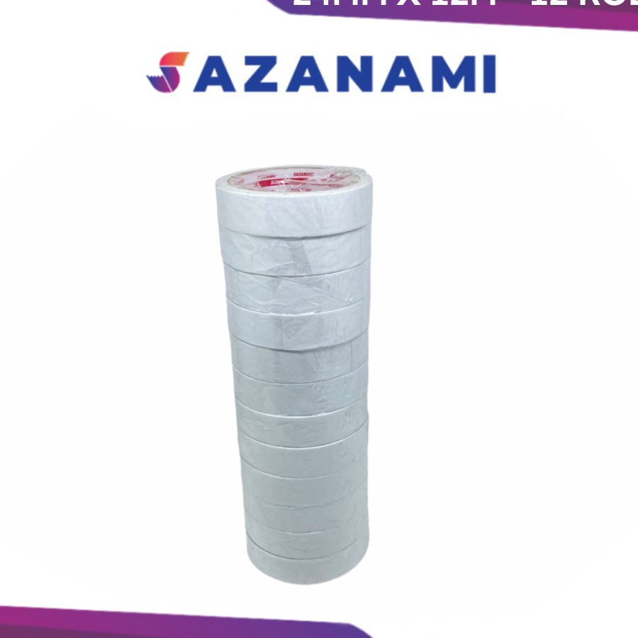 

DOUBLE TAPE 1 24MM x 12 M DOUBLETAPE KERTAS PUTIH SAZANAMI ISI 12ROL sed