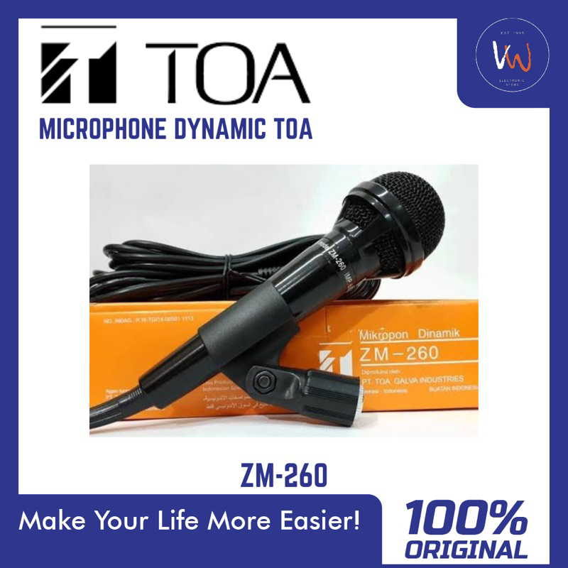 Mic Dynamic Toa ZM-260 / Mic kabel / Microphone